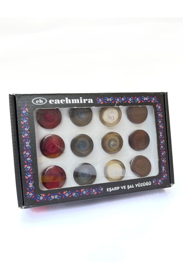 Cachmira Eşarp Yüzüğü 12'li Paket